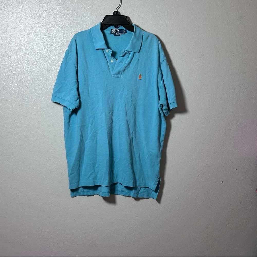 Polo by‎ Ralph Lauren Men Blue Polo T-Shirt Short Sleeve size L.